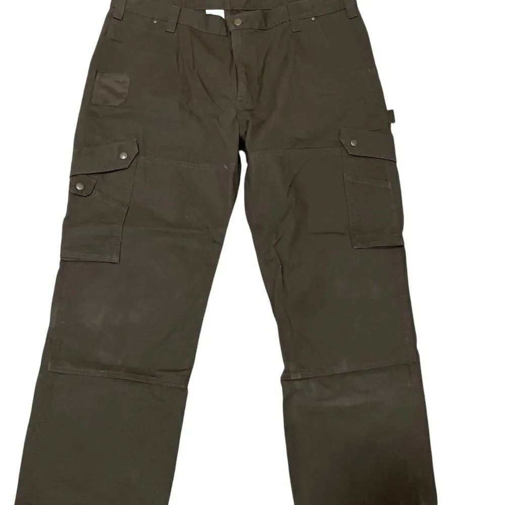 Carhartt B342 DFE Relaxed Fit Ripstop Cargo Work Brown Pants Men's Sz 42x30